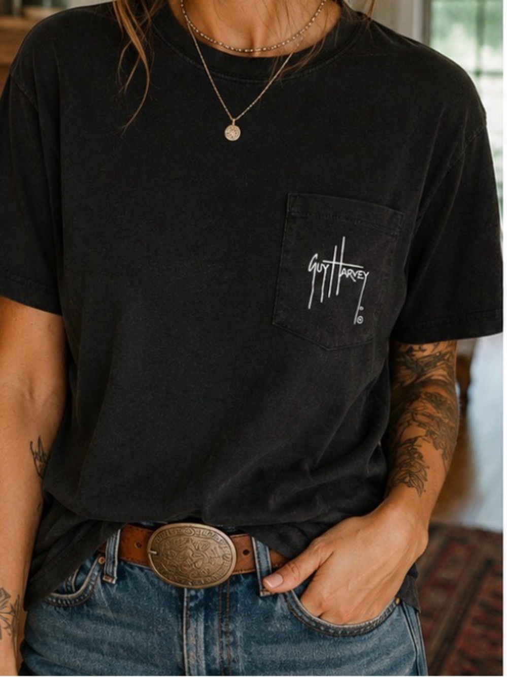 Guy Harvey Octopus Black Tee
